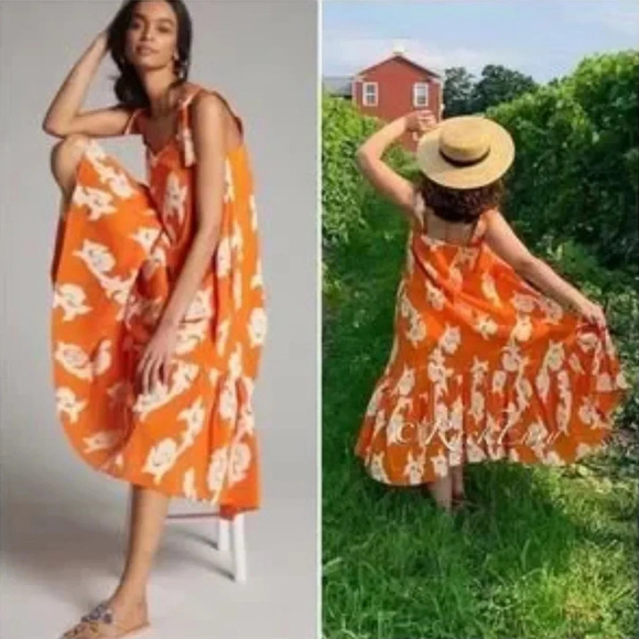 ANTHROPOLOGIE Phoebe Flounced Maxi Dress - Picture 2 of 7